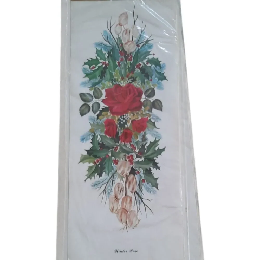 Vintage Floral Decoupage Sheets with Red Rose Motif